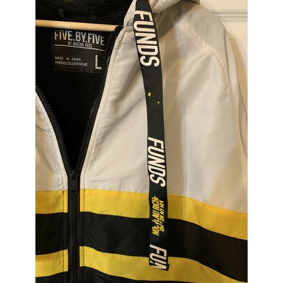 Five By Five By Master Piece Track Full Zip Jacket Men’s Sz L Yellow Black White - Picture 5 of 7